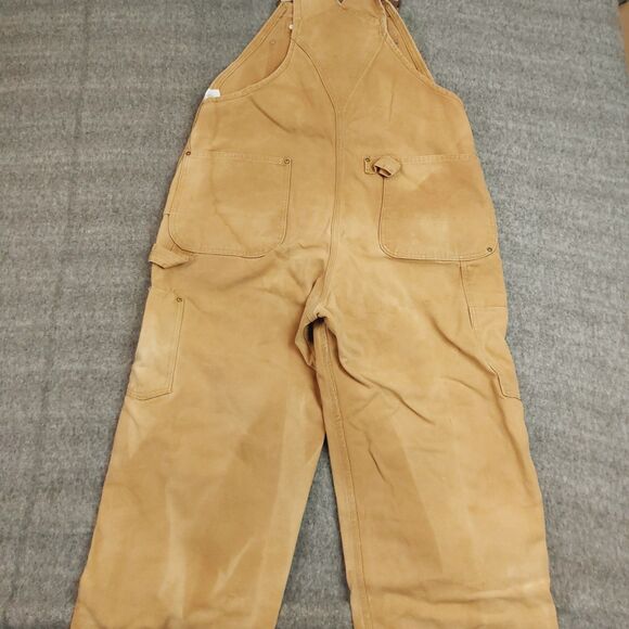 Vintage Carhartt Men's 40x30(28.5) Double Knee Overalls Brown 6FB 1985 - Picture 7 of 9